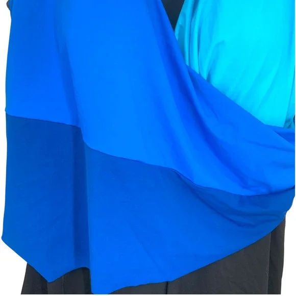 NEW Swim 365 x Swimsuits for All Plus Sz 28 Blue Crisscross Swim Dress Swimsuit - Picture 3 of 8